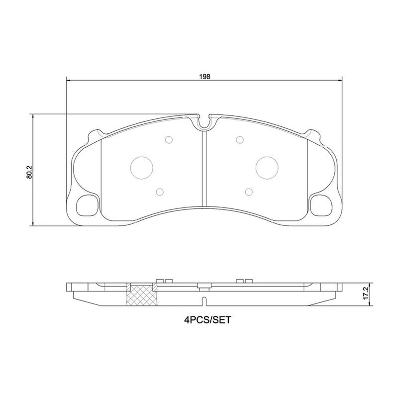 Brembo 4 x Front Brake Pad Set fits Porsche 718 Boxster 2019 on 4.0