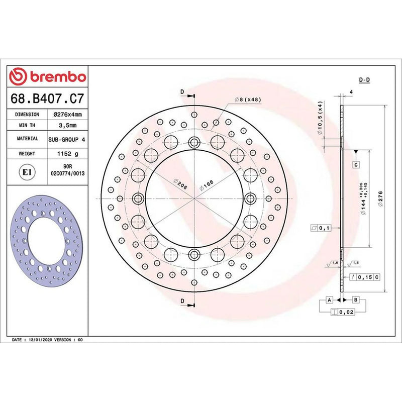 Brembo 2 x Rigid Brake Disc Brake Discs fits Honda Xrv 1990-2003