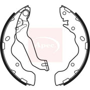 Apec Brake Shoe Set Axle Kit fits Hyundai Matrix 2001-2010 1.8