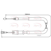 Apec Handbrake Cable Left Rear fits Mercedes-Benz Sprinter 3,5-T 2006-2018