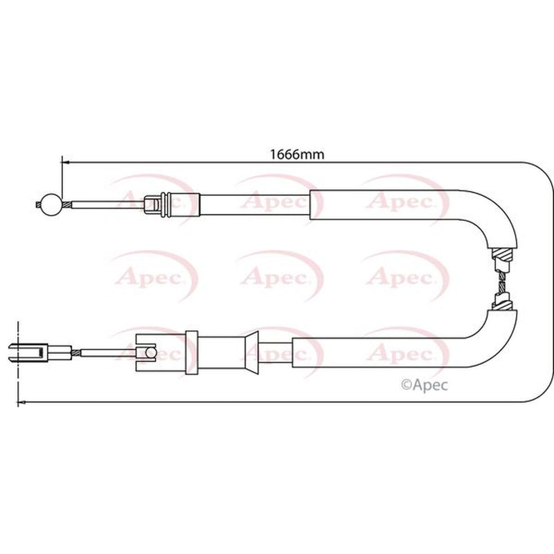 Apec Handbrake Cable Left Rear fits Mercedes-Benz Sprinter 3,5-T 2006-2018