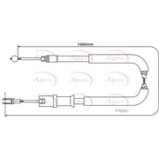 Apec Handbrake Cable Right Rear CAB1289