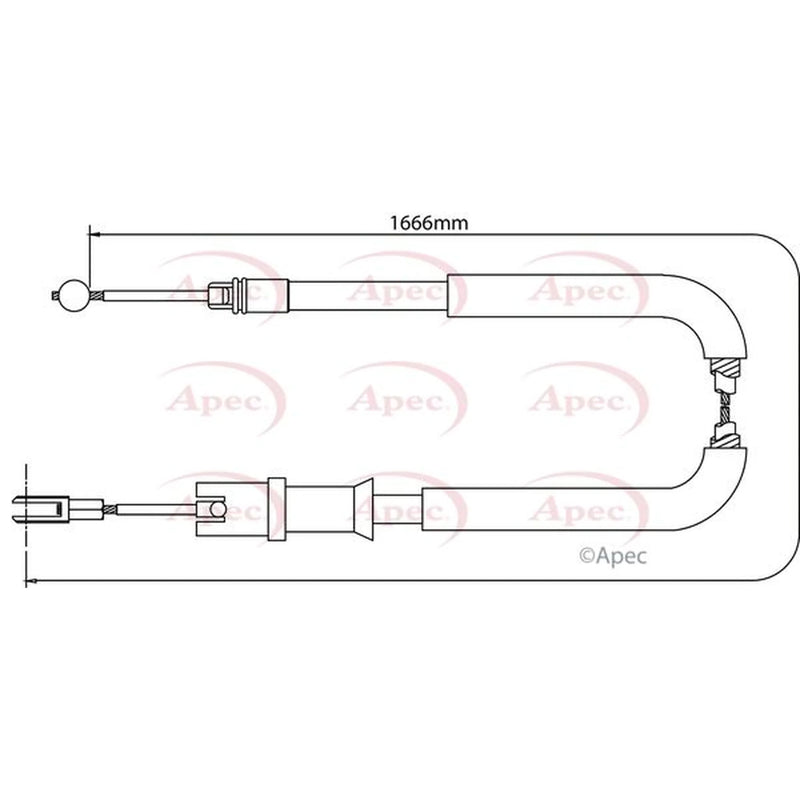 Apec Handbrake Cable Right Rear CAB1289