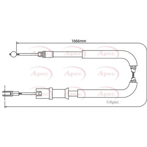 Apec Handbrake Cable Right Rear CAB1289