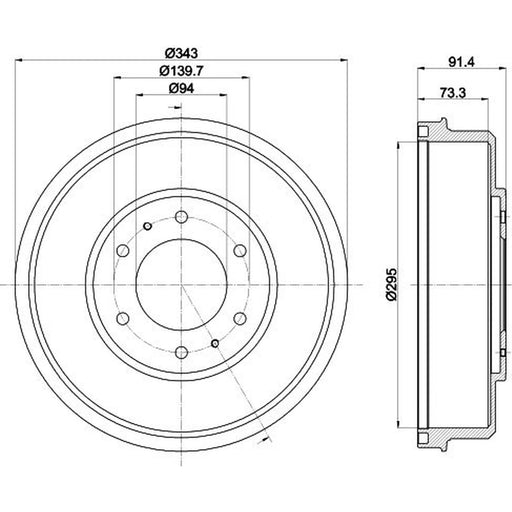 Mintex Brake Drum Assembly Rear fits Fiat Fullback Pickup 2016 on 2.4