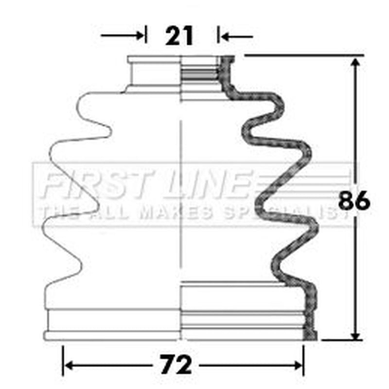 First Line Drive Shaft Bellow Kit Front Left fits Hyundai Accent II 2000-2005