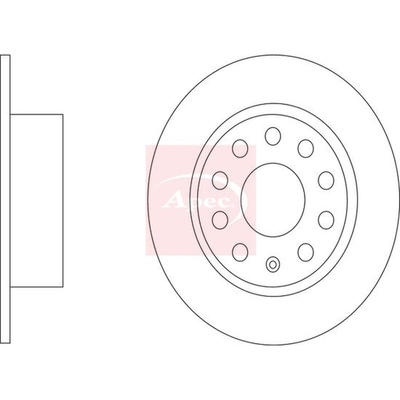 Apec 2 x Solid Brake Discs fits VW Multivan T7 2021-2024 1.4 1.5 2.0