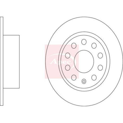 Apec 2 x Solid Brake Discs fits VW Multivan T7 2021-2024 1.4 1.5 2.0