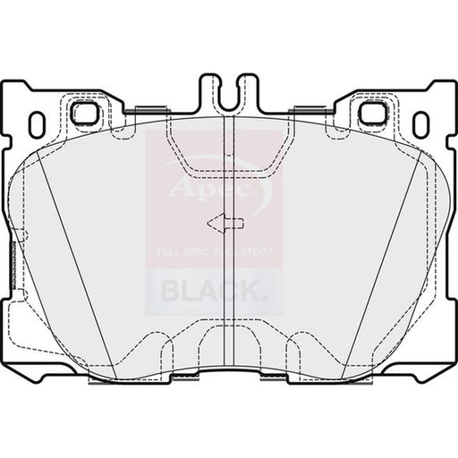 Apec Black Front Brake Pad Set fits Mercedes-Benz C-Class 2015-2023