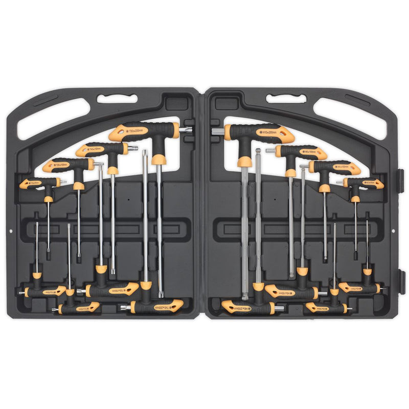 Siegen 16pc T-Handle Trx Star Security & Ball End Hex Key Set Short Long Shafts Siegen  - Dynamic Drive