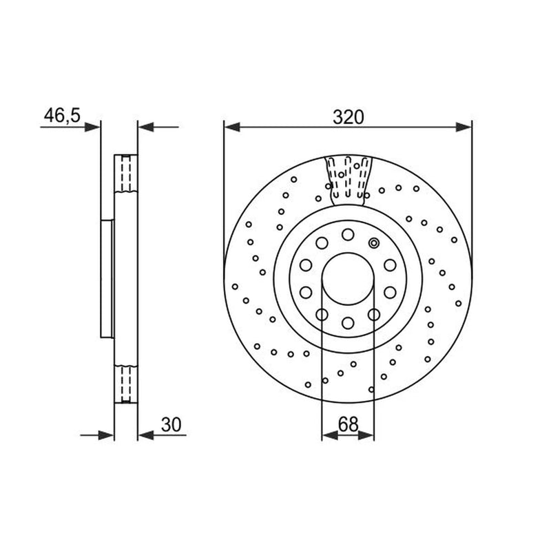 Bosch 2 x Vented Brake Discs fits Audi A4 B7 2004-2008 1.6 1.8 1.9 2.0 2.5 2.7