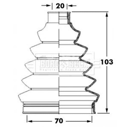 Borg & Beck Drive Shaft Bellow Kit Wheel Side Thermoplast BCB6047