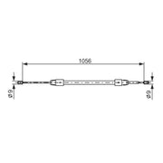 Bosch Handbrake Cable Rear fits Mercedes-Benz A-Class 1997-2004