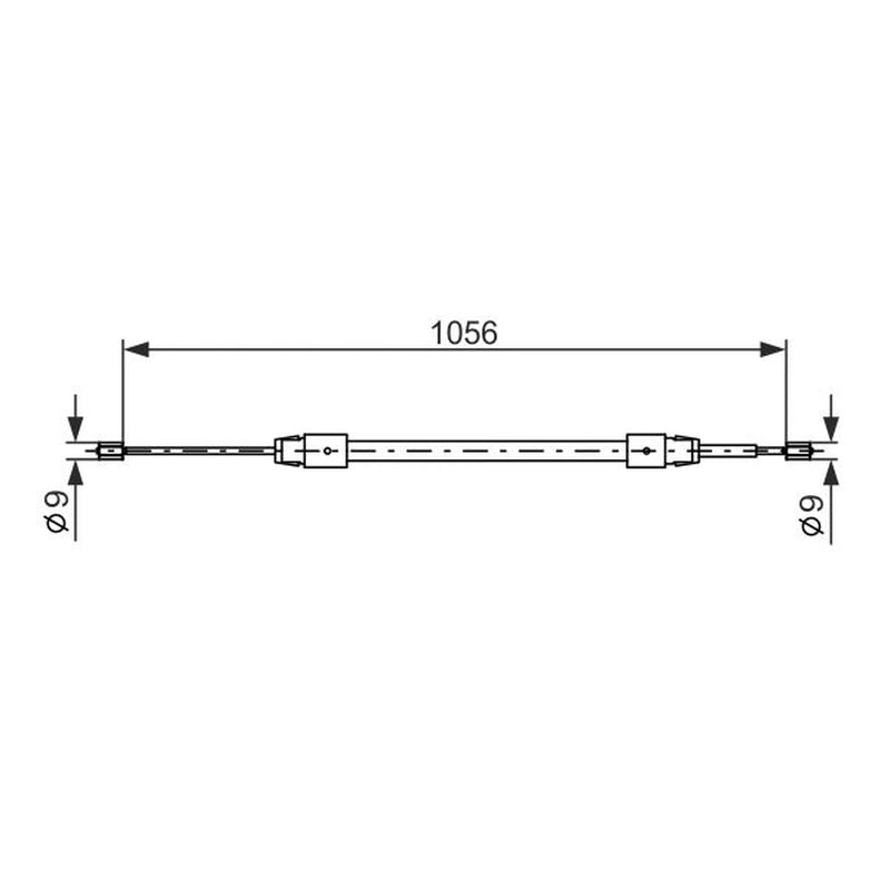 Bosch Handbrake Cable Rear fits Mercedes-Benz A-Class 1997-2004