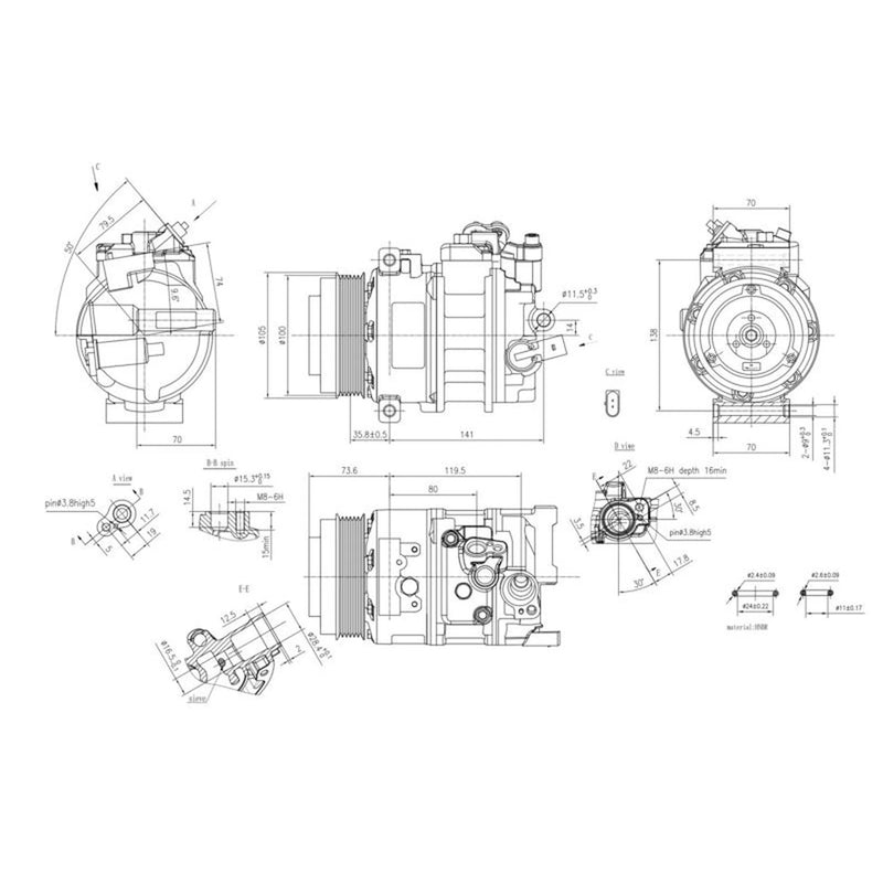 Hella Air Conditioning Compressor fits VW Crafter 30-35 Bus 2011-2016 2.0
