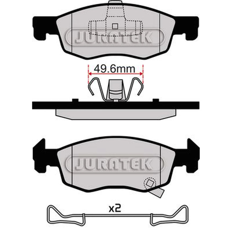 Juratek Front Brake Pad Set fits Opel Corsa E 2014-2019 1.0 1.2 1.3 1.4