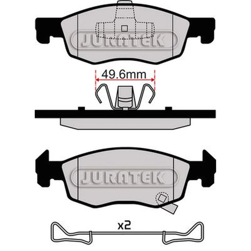Juratek Front Brake Pad Set fits Opel Corsa E 2014-2019 1.0 1.2 1.3 1.4