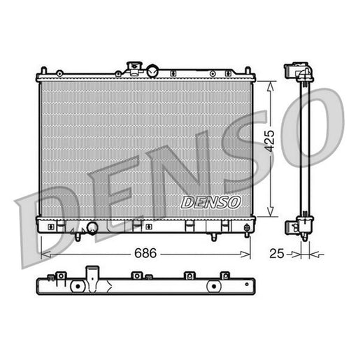 Denso Engine Radiator fits Mitsubishi Outlander I 2003-2007 2.0 2.4