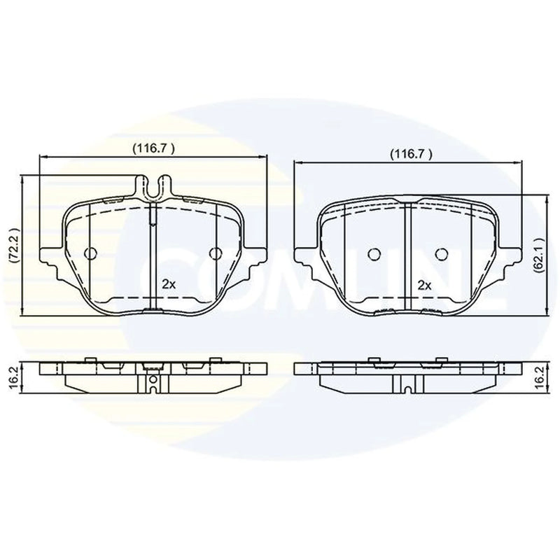 Comline 4 x Rear Brake Pad Set fits Mercedes-Benz C-Class 2021-2022