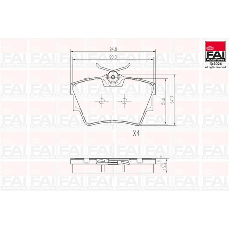 FAI Rear Brake Pad Set fits Fiat Talento 2016 on 1.6