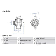 Bosch Car Alternator 12V