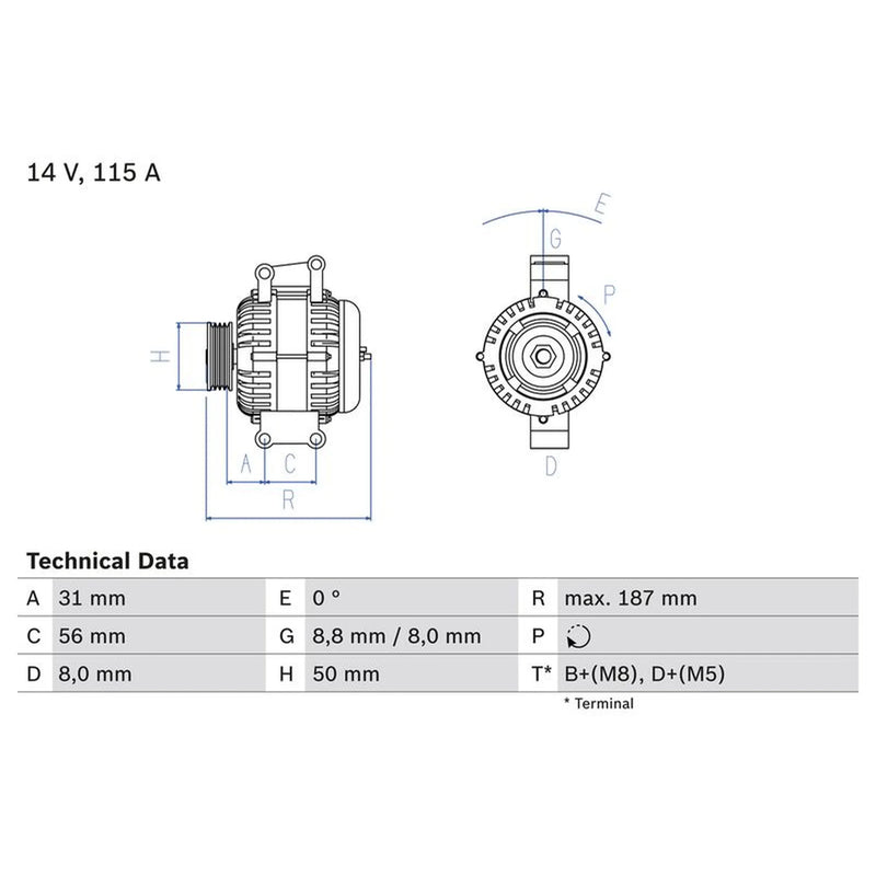 Bosch Car Alternator 12V