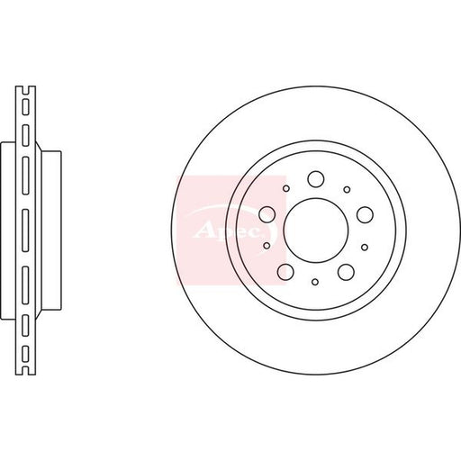 Apec 2 x Vented Brake Discs fits Volvo XC90 I 2002-2014 2.5 3.2