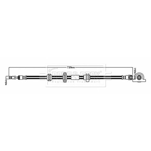 Borg & Beck Brake Hydraulic Hose Line Front Right BBH8894