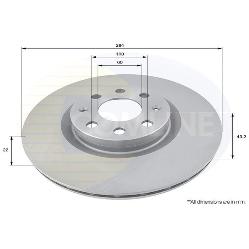 Comline Front Brake Discs & Pads fits Fiat Punto Evo 2009-2012 1.3 1.4 1.6
