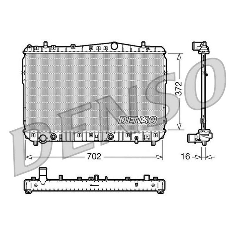 Denso Engine Radiator fits Chevrolet Lacetti 2005-2013 1.4 1.6 1.8
