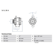 Bosch Car Alternator 12V 0 986 048 771