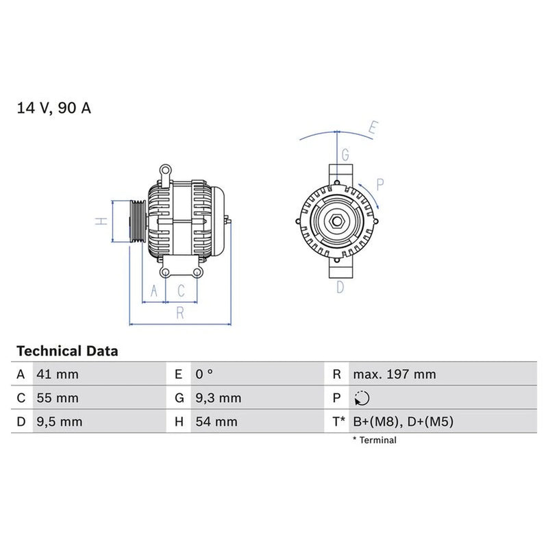 Bosch Car Alternator 12V 0 986 048 771