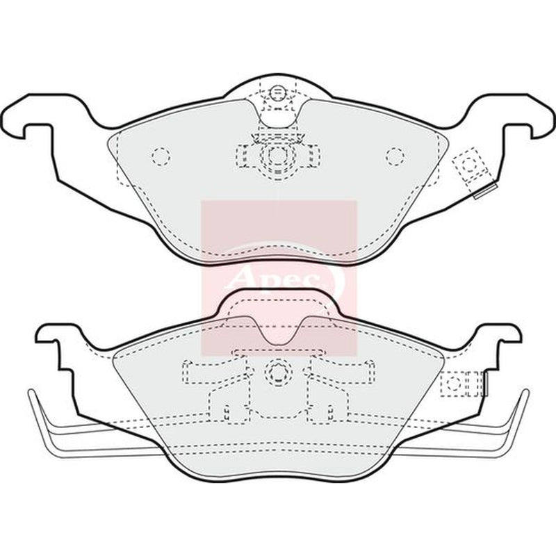 Apec Front Brake Pad Set fits Chevrolet Corsa 2000-2002 1.7