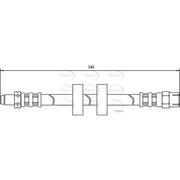 Apec Brake Hydraulic Hose Line Front fits Audi 100 C3 1982-1990 1.8 2.0 2.2 2.3