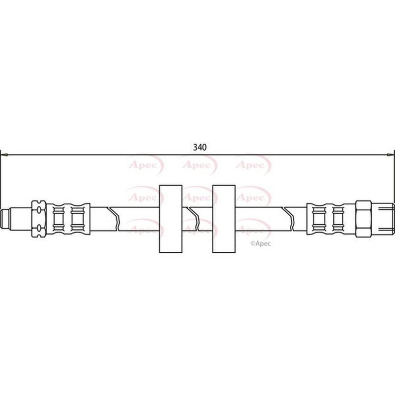Apec Brake Hydraulic Hose Line Front fits Audi 100 C3 1982-1990 1.8 2.0 2.2 2.3