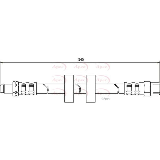 Apec Brake Hydraulic Hose Line Front fits Audi 100 C3 1982-1990 1.8 2.0 2.2 2.3