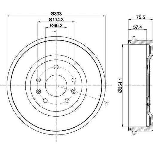 Mintex Brake Drum Assembly Rear fits Land Rover Freelander I 1998-2006