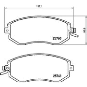 Brembo 4 x Front Brake Pad Set fits Subaru Brz 2012 on 2.0