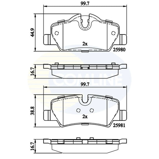 Comline Front & Rear Pads fits Mini Mini 2013-2020
