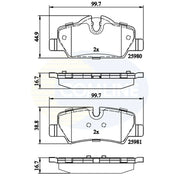 Comline Front & Rear Pads fits Mini Mini 2015-2020