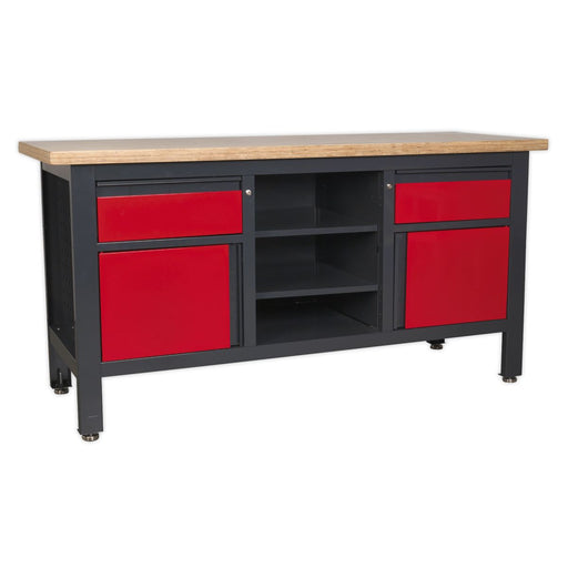 Sealey Workstation with 2 Drawers 2 Cupboards & Open Storage AP1905A Sealey - Dynamic Drive