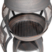 Dellonda Deluxe 360 Chiminea/Fire Pit - Antique Bronze Finish Dellonda  - Dynamic Drive