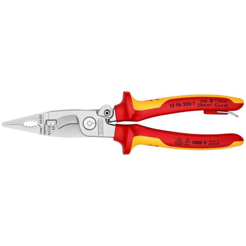 KNIPEX 13 96 200 T BK VDE Pliers for Electrical Installation, 200mm - image 1