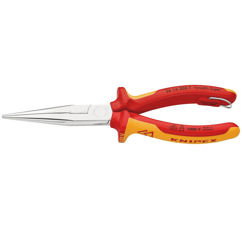 KNIPEX 26 16 200 T BK Snipe Nose Side Cutting Pliers, 200mm - 26 16 200 T BK - image 1
