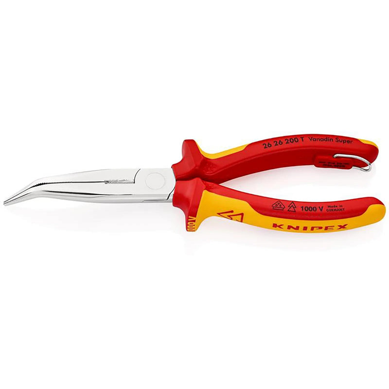 KNIPEX 26 26 200 T BK Snipe Nose Side Cutting Pliers, 200mm - 26 26 200 T BK - image 1