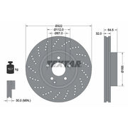 Textar 2 x Perforated Front Brake Discs 92163405-x2