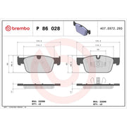 Brembo 4 x Front Brake Pad Set fits Volvo S60 III 2019-2023