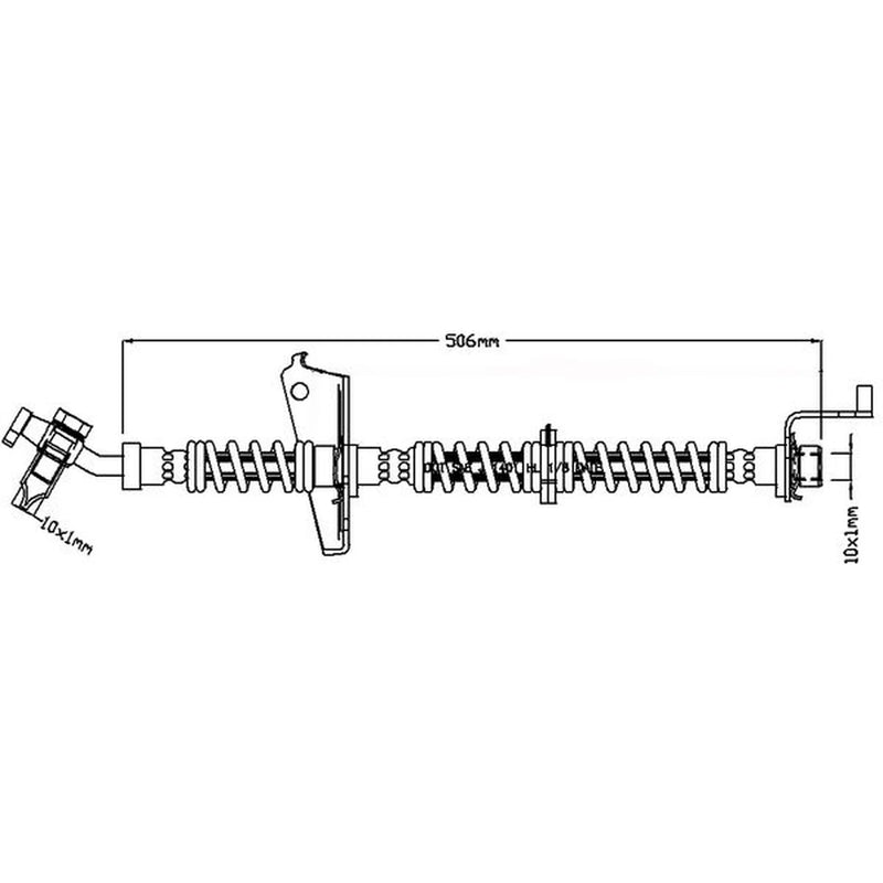 Juratek Brake Hydraulic Hose Line Front fits Land Rover Discovery 1998-2004