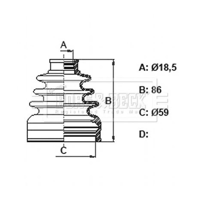 Borg & Beck Drive Shaft Bellow Kit transmission sided BCB6165