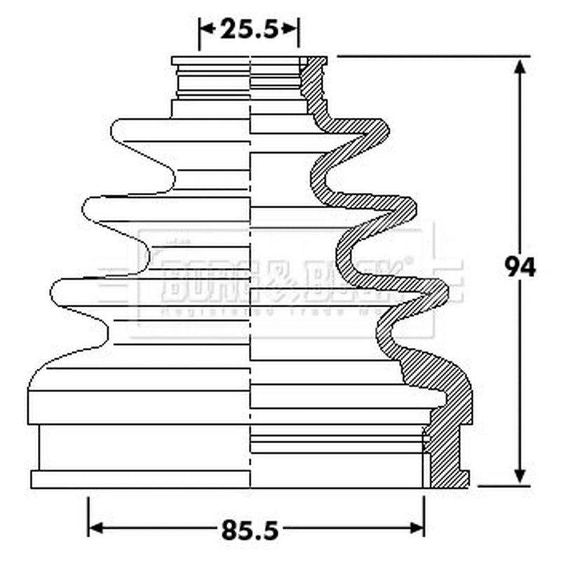 Borg & Beck Drive Shaft Bellow Kit transmission sided BCB6219